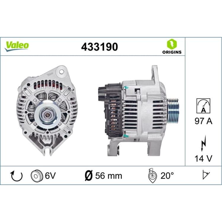 Valeo Lichtmaschine Citroen Fiat Lancia Peugeot von VALEO