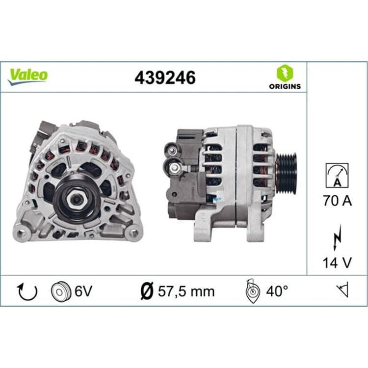 Valeo Lichtmaschine Citroen Fiat Peugeot von VALEO