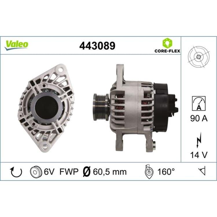 Valeo Lichtmaschine Fiat Doblo Multipla Palio Punto Stilo Strada von VALEO