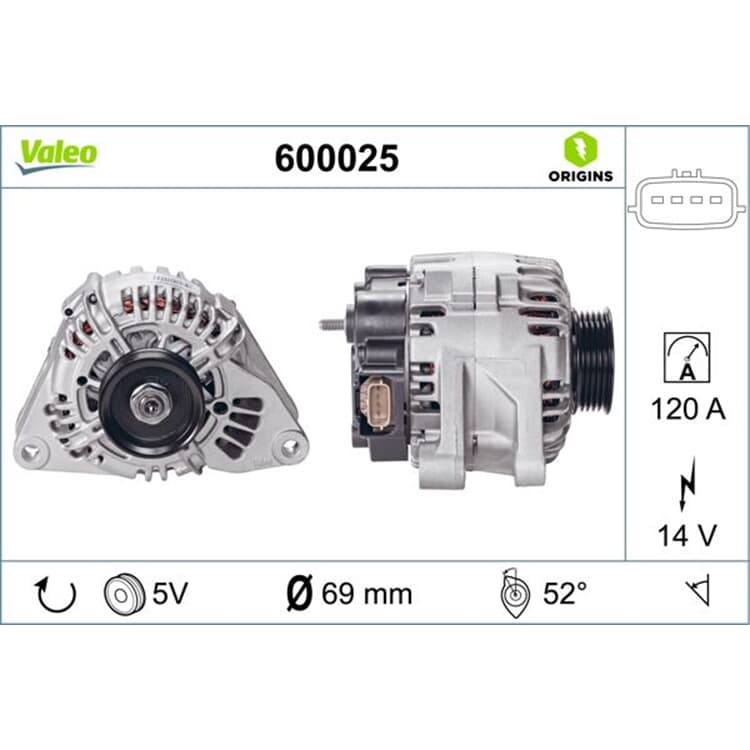 Valeo Lichtmaschine Hyundai Terracan Kia Sorento 1 3,3 - 3,5 V6 von VALEO