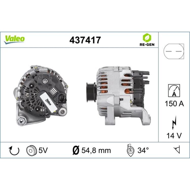 Valeo Lichtmaschine Land Rover Freelander von VALEO