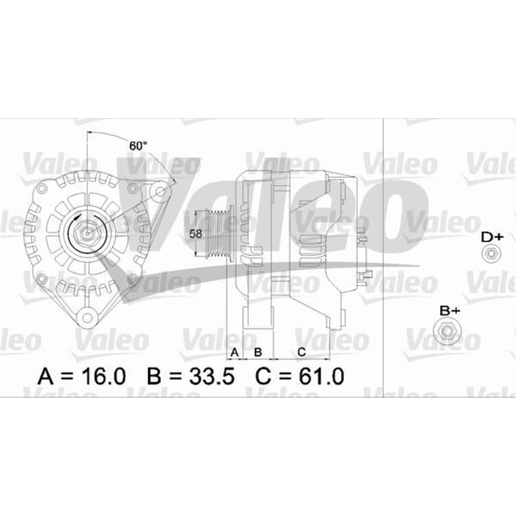 Valeo Lichtmaschine Opel Calibra Omega Vectra Saab 9000 von VALEO