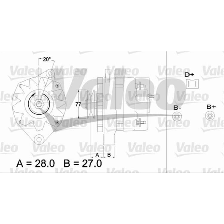 Valeo Lichtmaschine Renault 12 15 18 4 6 Estafette von VALEO