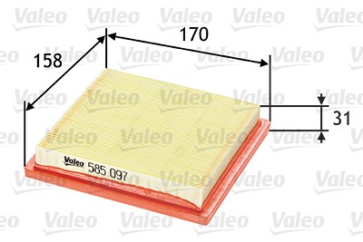 Valeo Luftfilter [Hersteller-Nr. 585097] für Nissan von VALEO