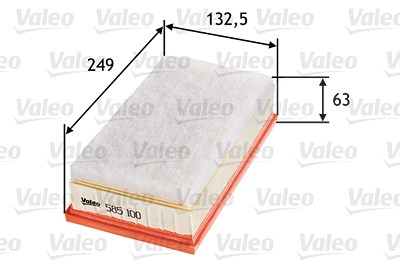 Valeo Luftfilter [Hersteller-Nr. 585100] für Citroën, Fiat, Mini, Peugeot von VALEO