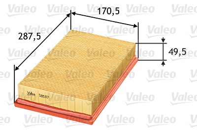 Valeo Luftfilter [Hersteller-Nr. 585117] für Gm Korea, Mercedes-Benz, Ssangyong von VALEO