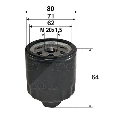 Valeo Ölfilter [Hersteller-Nr. 586003] für Dacia, Nissan, Opel, Renault, Smart, Suzuki von VALEO