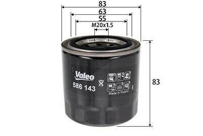 Valeo Ölfilter [Hersteller-Nr. 586143] für Hyundai, Kia von VALEO