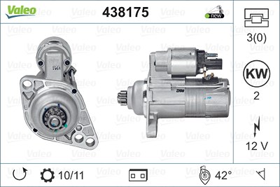 Valeo Starter [Hersteller-Nr. 438175] für Audi, Seat, Skoda, VW von VALEO