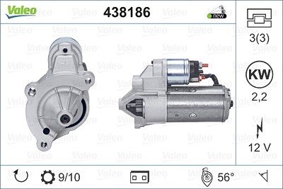 Valeo Starter [Hersteller-Nr. 438186] für Citroën, Fiat, Peugeot von VALEO