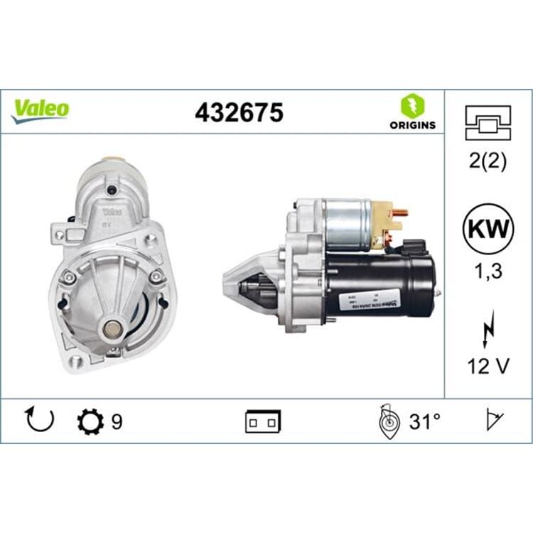 Valeo Starter Daewoo Mercedes Ssangyong VW von VALEO