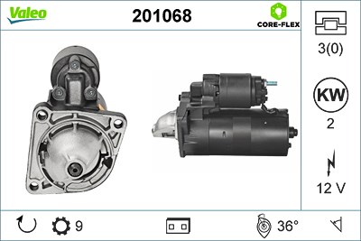 Valeo Starter [Hersteller-Nr. 201068] für Alfa Romeo, Cadillac, Chevrolet, Fiat, Iveco, Lancia, Opel, Saab von VALEO