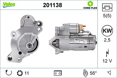 Valeo Starter [Hersteller-Nr. 201138] für Citroën, Ds, Mitsubishi, Opel, Peugeot von VALEO