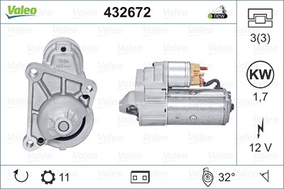 Valeo Starter [Hersteller-Nr. 432672] für Renault von VALEO