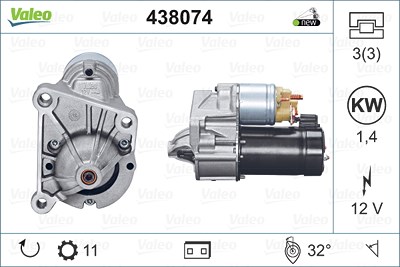 Valeo Starter [Hersteller-Nr. 438074] für Opel, Renault von VALEO