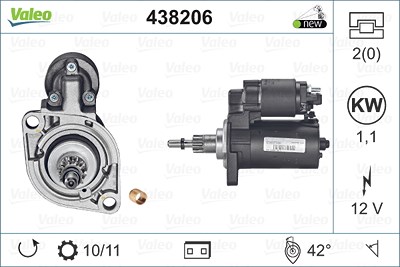 Valeo Starter [Hersteller-Nr. 438206] für Ford, Audi, Skoda, Seat, VW von VALEO