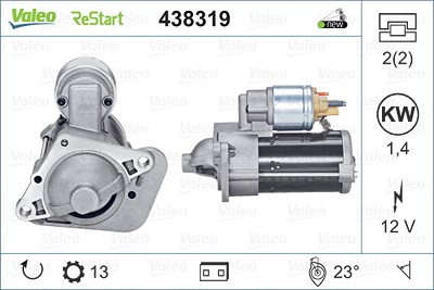 Valeo Starter [Hersteller-Nr. 438319] für Dacia, Nissan, Renault von VALEO