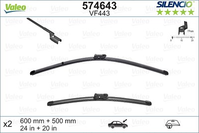 Valeo Wischblatt [Hersteller-Nr. 574643] für Renault, Audi, BMW, VW von VALEO