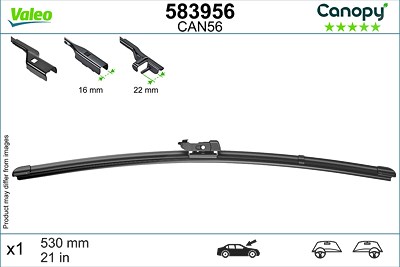 Valeo Wischblatt [Hersteller-Nr. 583956] für Audi, BMW, Land Rover, Lexus, Mazda, Mini, Porsche, Seat, Skoda, Toyota, VW von VALEO