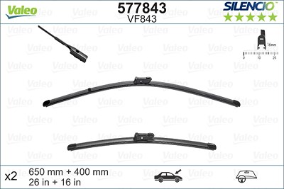 Valeo Wischblatt Set [Hersteller-Nr. 577843] für BMW, Citroën, Opel, Seat von VALEO