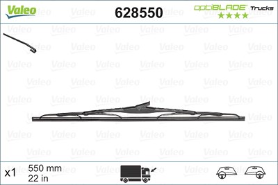 Valeo Wischblatt [Hersteller-Nr. 628550] für Citroën, Fiat, Ford, Mercedes-Benz, Mitsubishi, Peugeot, Renault, VW von VALEO