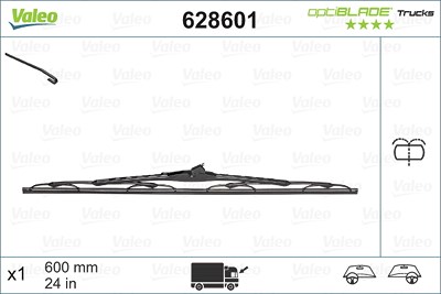 Valeo Wischblatt [Hersteller-Nr. 628601] für Iveco, Nissan, Opel, Renault, Renault Trucks von VALEO