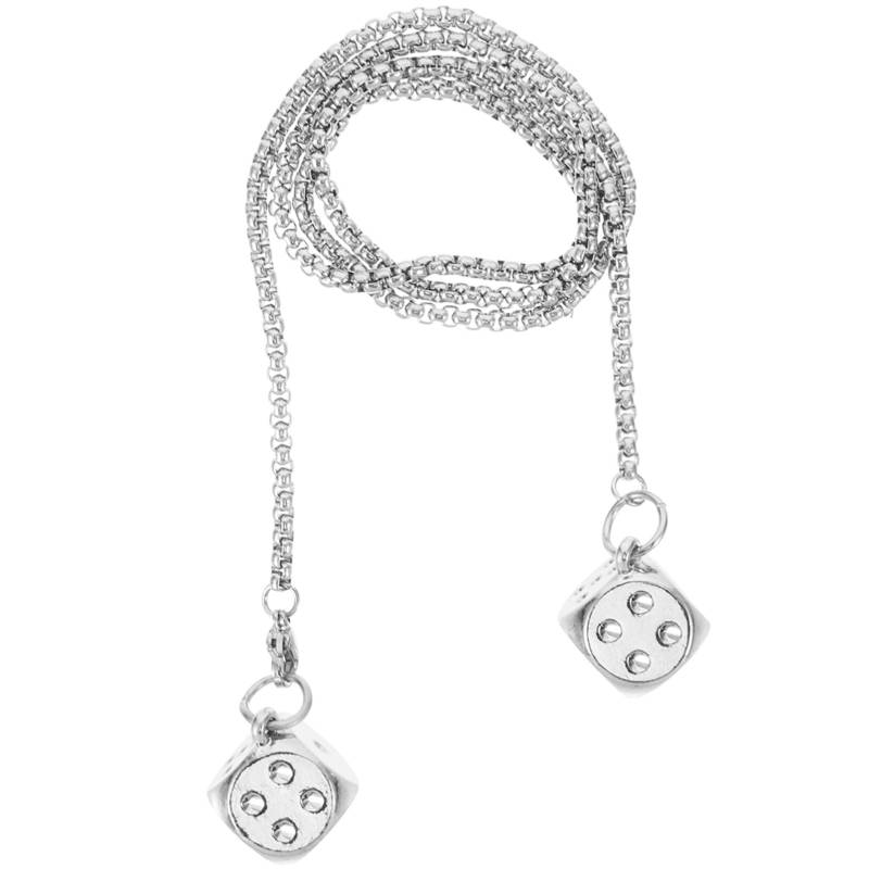 VALICLUD Fuzzy-Würfel Für Autospiegel Metallwürfel Kreative Hängende Würfel Mit Punkten Auto-Metallanhänger Rückspiegel Charms Ornament von VALICLUD