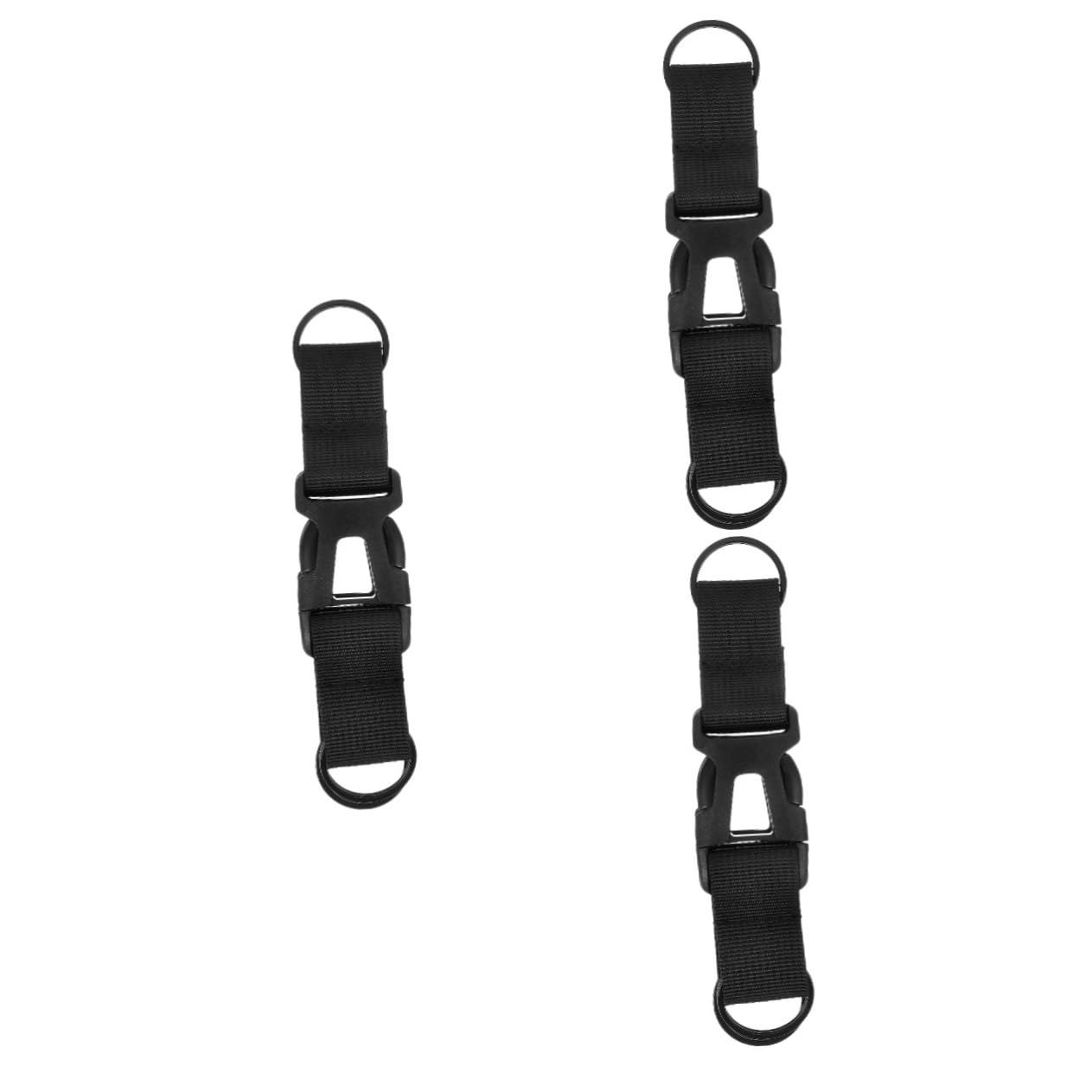 VALICLUD Rucksack-Drei-Ring-Schnallengurte mit Clips, Gurtschnalle, tragbare Taschenschnallen, Ersatzriemen, Schnalle, Taschenriemen, Ersatz, Reisegepäckgurte, Kunststoff, schwarz, 3 Stück von VALICLUD