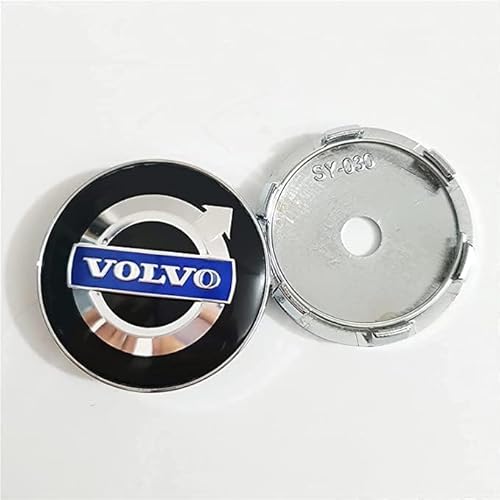 4 Stück Nabendeckel für Volvo 60mm, Wasserdicht Rostfrei Auto Radnabendeckel Zierdeckel, Felgendeckel Staubdicht Radnabenabdeckung Schmücken Zubehör von VALKEM