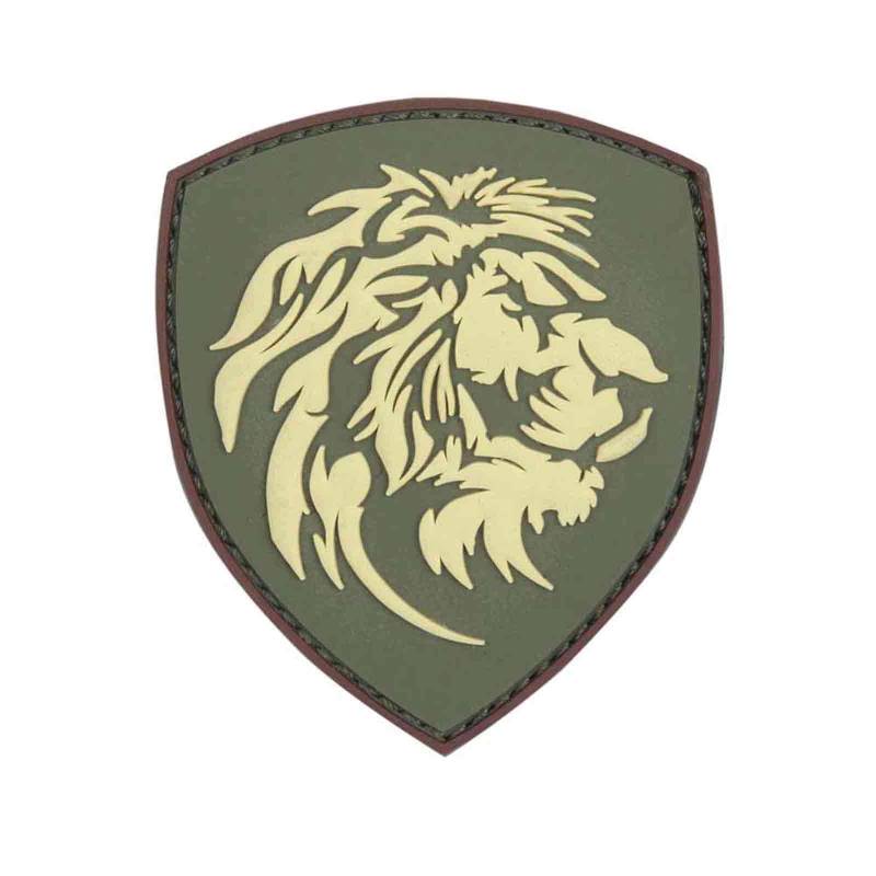 Emblem 3D PVC Patch Löwe grün Klett Abzeichen Lion von VAN OS