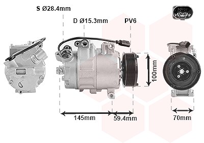 Van Wezel Kompressor, Klimaanlage [Hersteller-Nr. 0300K342] für Audi, VW von VAN WEZEL