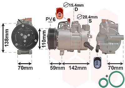 Van Wezel Kompressor, Klimaanlage [Hersteller-Nr. 0300K402] für Audi von VAN WEZEL