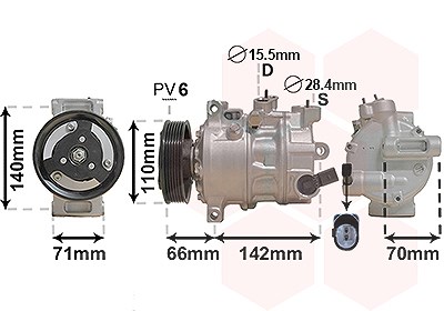 Van Wezel Kompressor, Klimaanlage [Hersteller-Nr. 0301K703] für Audi, Seat, Skoda, VW von VAN WEZEL