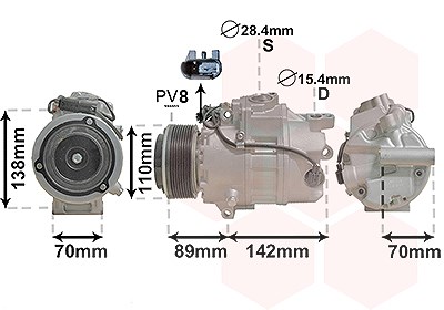 Van Wezel Kompressor, Klimaanlage [Hersteller-Nr. 0601K707] für BMW von VAN WEZEL