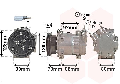 Van Wezel Kompressor, Klimaanlage [Hersteller-Nr. 1501K705] für Renault, Dacia von VAN WEZEL