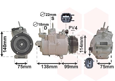 Van Wezel Kompressor, Klimaanlage [Hersteller-Nr. 1801K704] für Ford von VAN WEZEL