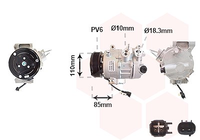 Van Wezel Kompressor, Klimaanlage [Hersteller-Nr. 1801K721] für Ford von VAN WEZEL