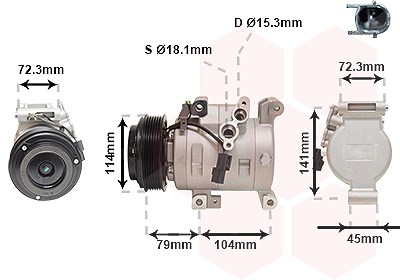 Van Wezel Kompressor, Klimaanlage [Hersteller-Nr. 2701K702] für Mazda von VAN WEZEL