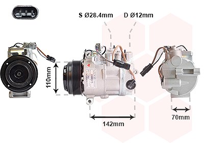 Van Wezel Kompressor, Klimaanlage [Hersteller-Nr. 3000K676] für Mercedes-Benz von VAN WEZEL