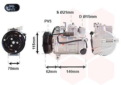 Van Wezel Kompressor, Klimaanlage [Hersteller-Nr. 3001K717] für Mercedes-Benz von VAN WEZEL