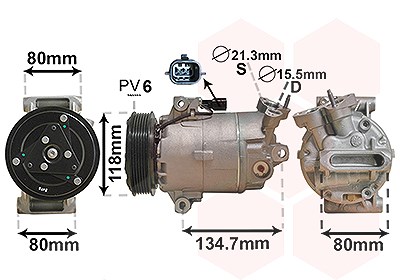 Van Wezel Kompressor, Klimaanlage [Hersteller-Nr. 3301K700] für Renault, Nissan von VAN WEZEL