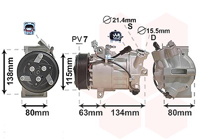 Van Wezel Kompressor, Klimaanlage [Hersteller-Nr. 4301K703] für Renault von VAN WEZEL