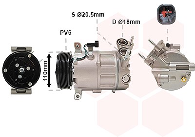 Van Wezel Kompressor, Klimaanlage [Hersteller-Nr. 5900K192] für Ford, Volvo von VAN WEZEL