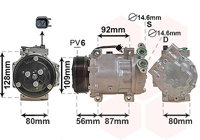 Van Wezel Kompressor, Klimaanlage [Hersteller-Nr. 5901K704] für Volvo von VAN WEZEL