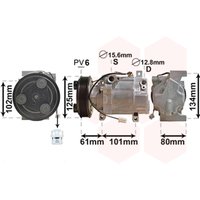 Kompressor, Klimaanlage VAN WEZEL 2700K207 von Van Wezel