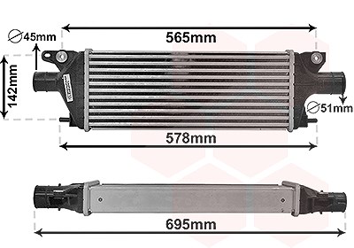 Van Wezel Ladeluftkühler [Hersteller-Nr. 52014701] für Fiat, Suzuki von VAN WEZEL