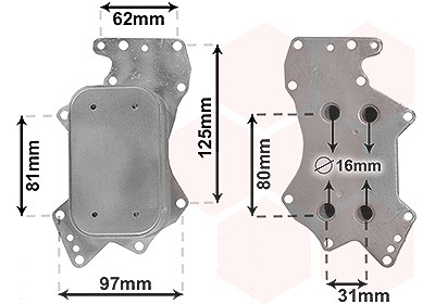 Van Wezel Ölkühler, Motoröl [Hersteller-Nr. 03013707] für Audi, VW von VAN WEZEL