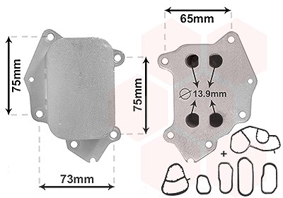 Van Wezel Ölkühler, Motoröl [Hersteller-Nr. 09013700] für Citroën, Ford, Fiat, Peugeot, Mitsubishi, Mini, Mazda, Toyota von VAN WEZEL