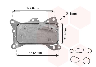 Van Wezel Ölkühler, Motoröl [Hersteller-Nr. 30013705] für Dodge, Jeep, Mercedes-Benz von VAN WEZEL