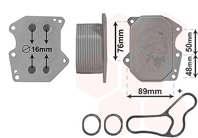 Van Wezel Ölkühler, Motoröl [Hersteller-Nr. 40003400] für Citroën, Fiat, Ford, Peugeot von VAN WEZEL